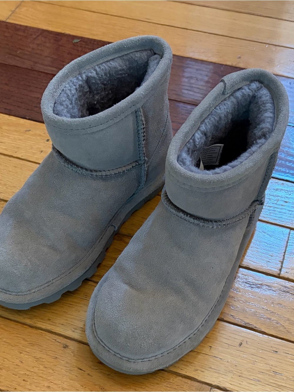 BearPaw Kids Gray Suede Booties
